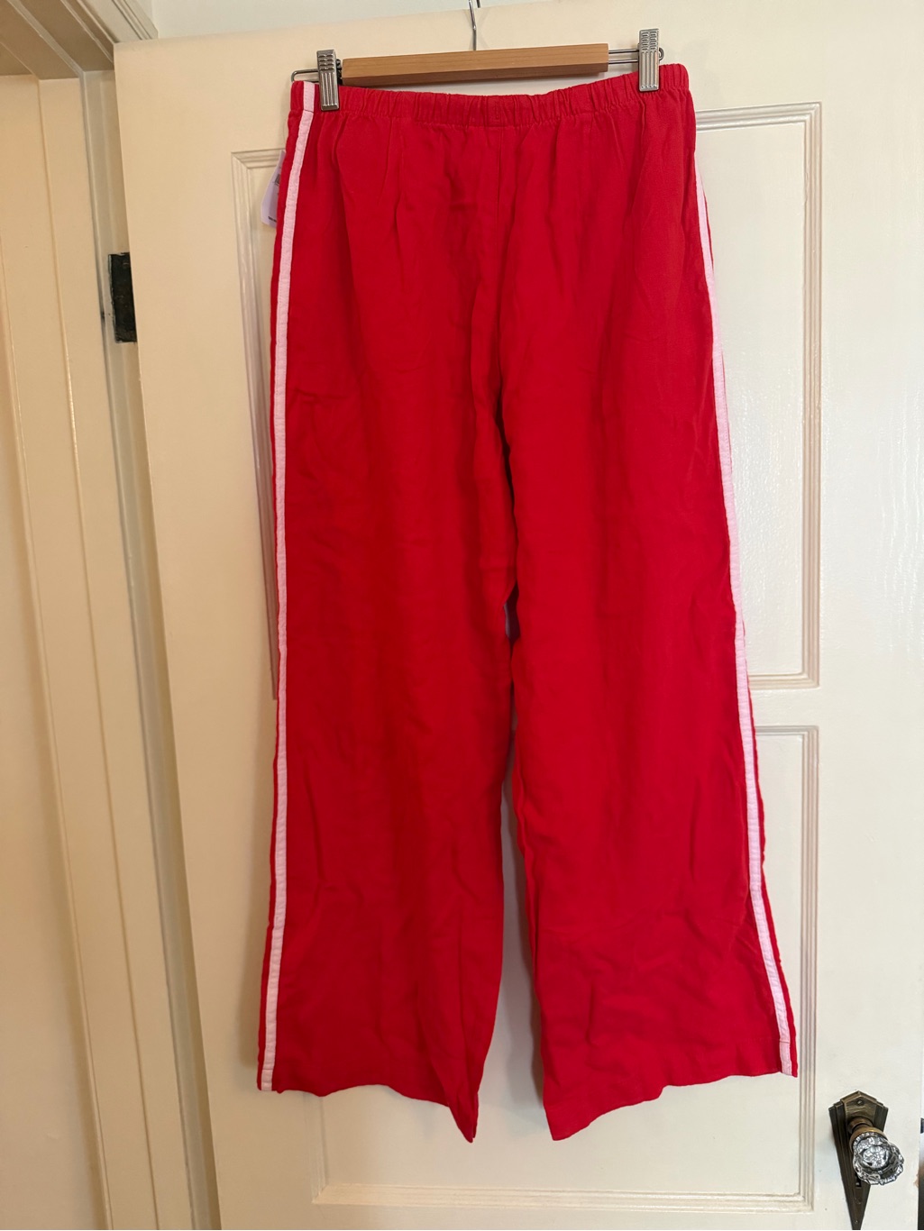 Bnwt Gap Factory Red Linen-Blend Stripe Wide-Leg Pants — image 8 of 8